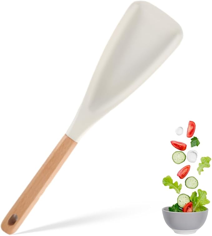 Cedar and Ash Spoon, Cedar and Ash Spoonula, Multifunction Spatula Cooking Spoon for Mixing, Scoop and Scrape (1, White)