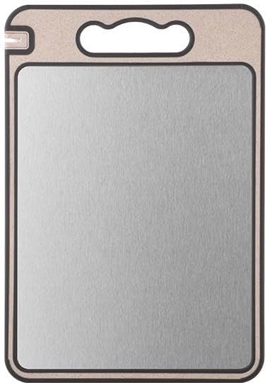 Titanium Cutting Board 2 In 1 Double Sided Pure Titanium And Wheat Straw PP With Juice Grooves, Grinding Area And Knife Sharpener Cutting Boards For Kitchen 16.5 Inches X 11.8 Inches