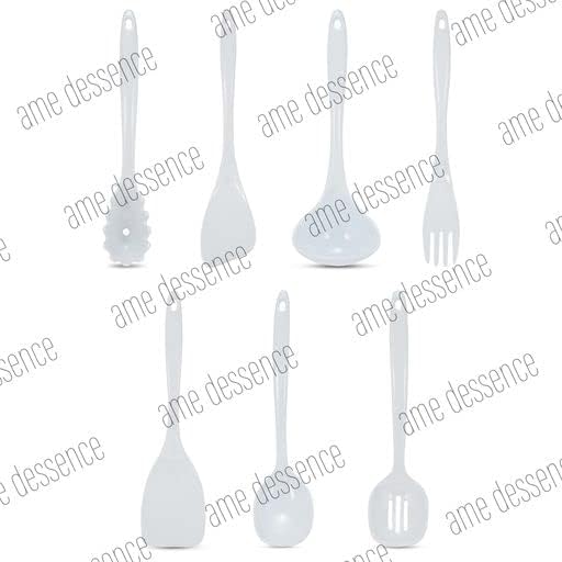 AME D'ESSENCE 12" Melamine Spatula White Durable and Versatile Kitchen Tool Perfect for Flipping Turning Scraping and Mixing Scratch-Resistant and Non-Stick Surface Ergonomic Handle