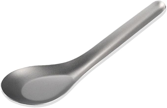 Flat-Bottomed Wide Head Soup Spoon, 5.7 in Pure Titanium Spoon for Coffee, Tea, Dessert, Stirring, Bar, Kitchen, Gift for Lovers, Korean Style, Lightweight & Safe
