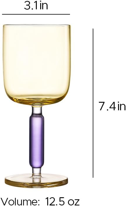 MU16 Jelly Collection large wine glass Crystal Wine Glasses 12.5 oz – Lead-Free Drinking Glasses for Easter, Parties, Weddings, and Anniversaries Frosted Berry