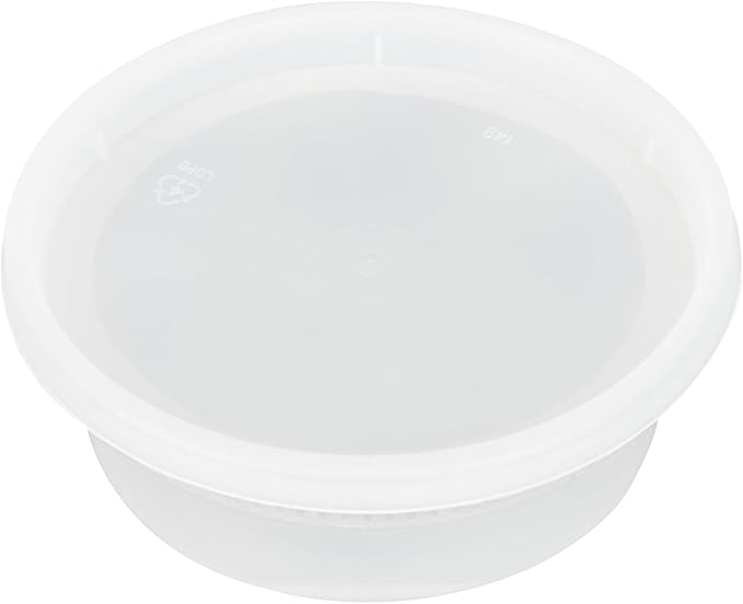 Restaurantware-Asporto 8 Ounce Deli Containers With Lids, 100 Microwavable Round Soup Containers - Clear Plastic Lids Included, Do Not Contain BPA, Clear Plastic Soup Containers, Disposable