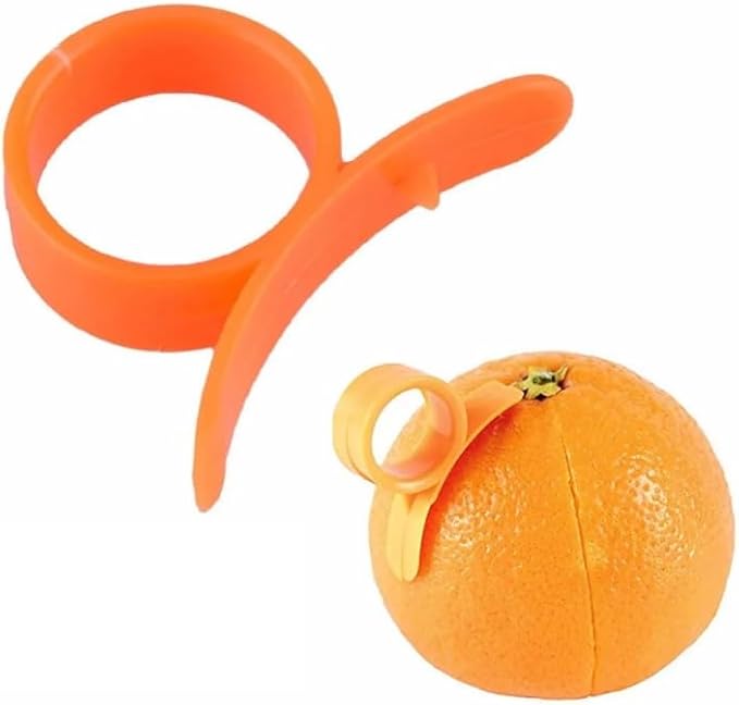 Plastic Orange Skin Remover & Lemon Opener Ring for Grapefruit, Kitchen Gadget for Easy Peeling - Citrus Fruit Peeler Tool