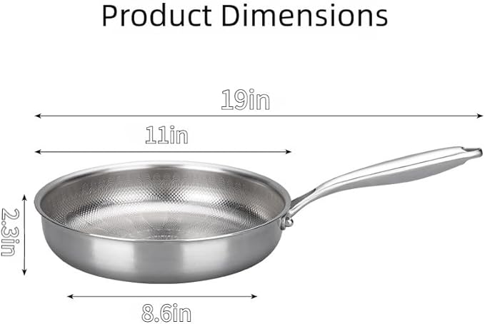 Platefull Titanium Pan,Titanium Frying Pan With Lid,No Coating Non-Stick Titaniums Cookware,Ultra-Durable, Scratch-Resistant, Compatible With All Cooktops