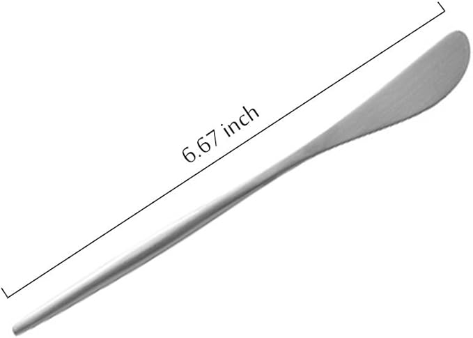 Silver 18/10 Stainles Steel Butter Knife Cheese Spreader Knives Set, Slim Cutlery for Kitchen Hotel Restaurant Wedding Party, Matte Finish, Dishwasher Safe, Pack of 6