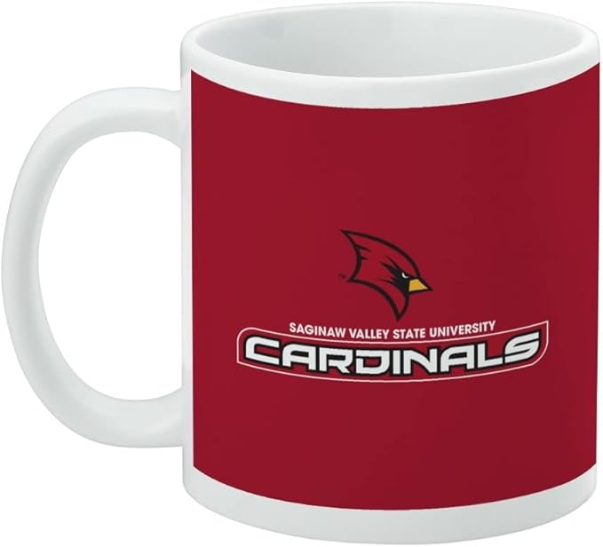 Saginaw Valley State Cardinals Logo Ceramic Coffee Mug, Novelty Gift Mugs for Coffee, Tea and Hot Drinks, 11oz, White