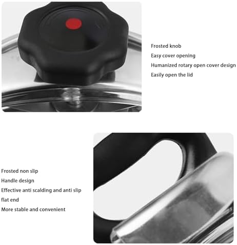 Pressure Cooker, 3/4 / 5 Liters Aluminum Explosion Proof Pressure Canner for Home and Commercial Use, with Easy Opening & Closing Lid for Gas, Electric, or Flat Top Stoves (5L)