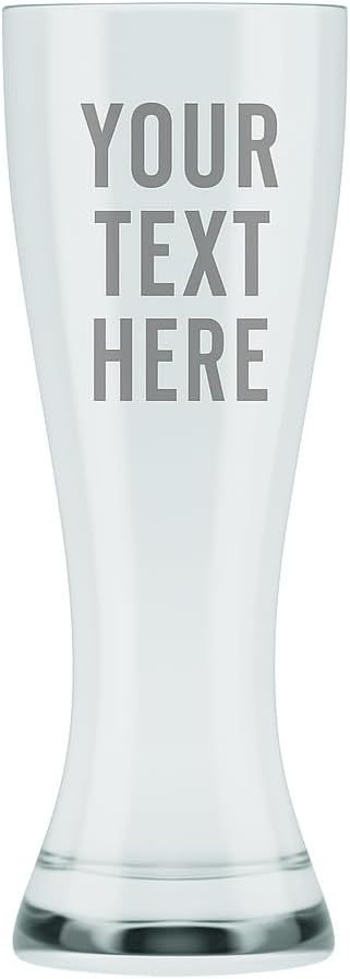 Gifts Inscribed Personalized Pilsner Beer Glass 16 oz – Engraved Tall Pint Glass Custom Text– Unique Beer Gift for Men, Dad, Groomsmen, Weddings, Birthdays, Father’s Day