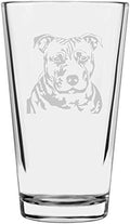 Staffordshire Bull Terrier Custom Personalized Dog Themed Etched All Purpose 16oz Pint Glass