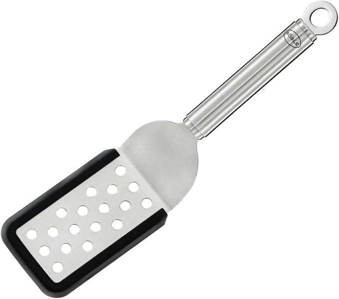 Rosle Rosle Stainless Steel Angled Spatula, 10.2-inches, Perforated