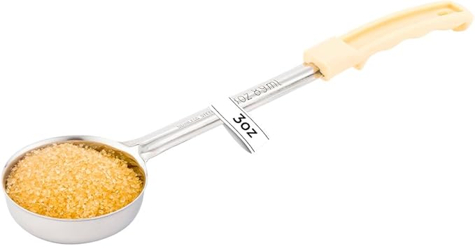 Restaurantware Met Lux 3 Ounce Portion Ladle 1 With Ivory Handle Portion Serving Spoon - Does Not Corrode Dishwashable Stainless Steel Portion Control Serving Utensil Multipurpose
