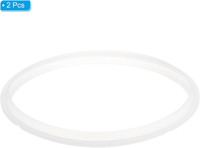 uxcell 2 Pcs Silicone Sealing Ring for Pressure Pot 5/6QT, Pressure Pot Inner Gasket Seal Rings Pressure Cooker Replacement Parts, White