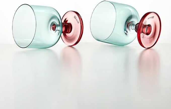 MU16 Jelly Collection short wine glass Crystal Wine Glasses, 11.2 oz – Lead-Free Drinking Glasses for Easter, Parties, Weddings, and Anniversaries Azure Raspberry