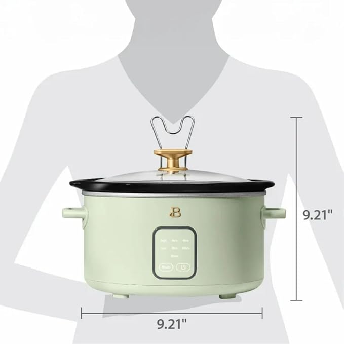 Beautiful by Drew Barrymore 4Qt Slow Cooker, Touch-Activated Display, 4 Presets, Auto Warm, Dishwasher-Safe Pot.