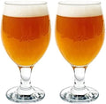 Vikko Beer Glass, Set of 2 Belgian Style Beer Glasses, Large Size 13.5 Ounce, Dishwasher Safe Durable Drinking Glass for Craft Brews, Beer or Water