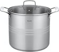 Valore 16 qt Stainless Steel Stock Pot with Lid & Canning Rack - 5-ply Soup Pot with Brushed Stainless Finish & Riveted Handles