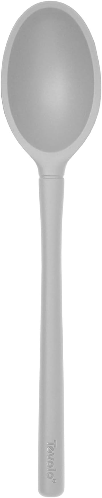Tovolo Flex-Core Non-Stick All Silicone Small Deep Spoon Kitchen Utensil for Mixing, Scooping and Serving – Heat-Resistant, Dishwasher Safe & BPA Free - Oyster Gray