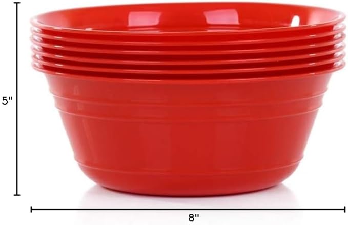 Mintra Home Snack Bowls (Small 6pk (600ml), Red)