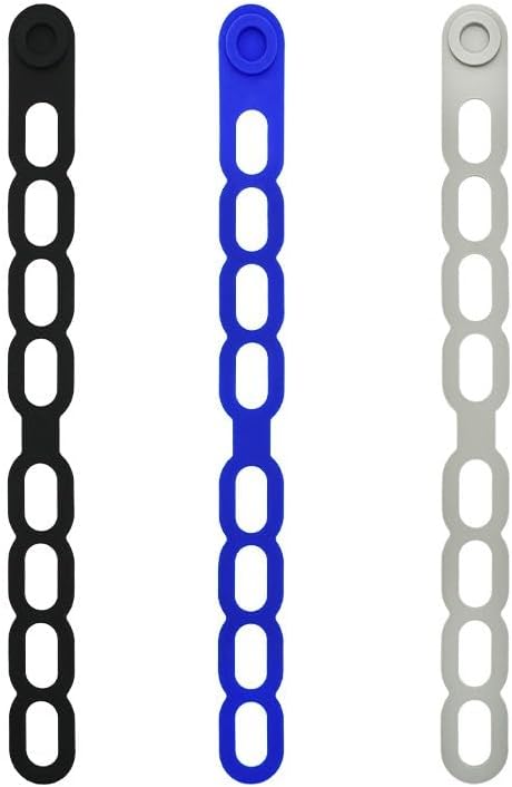 21.3In Reusable Silicone Latch Strap - Self-Lock Elastic Tie for Slow Cooker Lid/Pot/Bento Box, Organizer for Curtain/Cords/Yoga Mat/Camping Mat, BPA-Free, Dishwasher-Safe (Blue-1PCS)
