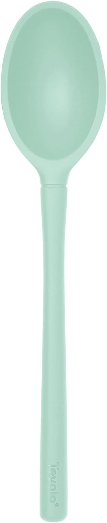 Tovolo Flex-Core Non-Stick All Silicone Small Deep Spoon Kitchen Utensil for Mixing, Scooping and Serving – Heat-Resistant, Dishwasher Safe & BPA Free - Aqua