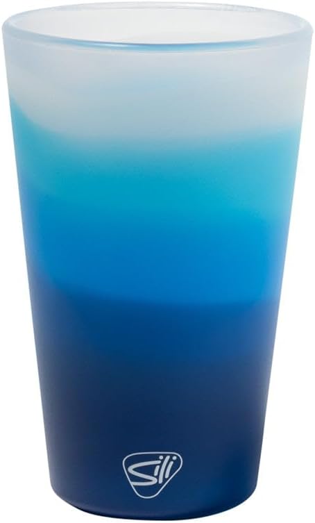Silipint 16oz Silicone Pint Glass – Unbreakable BPA-Free Reusable Silicone Drinking Cup – Flexible Dishwasher Microwave & Freezer Safe – Stemless Glass for Water Coffee Smoothies (Blizzard)