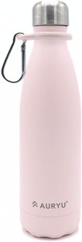 Best in Class Triple-Walled Insulated Stainless Steel Water Bottle with bonus handle included, Drinks Cold for 24h & Hot for 12h, Leak Proof, Make a Difference in the World, 17oz (Pink)