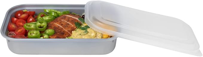 Restaurantware Futura 23.6 Ounce Meal Prep Containers With Lids 100 Microwavable To Go Containers - Inserts Sold Separately Disposable Silver Plastic Food Containers With Lids
