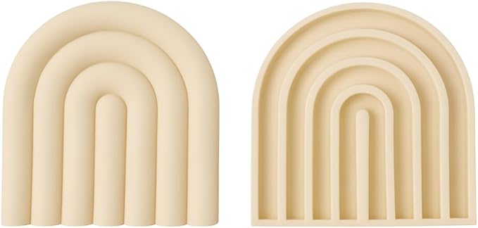 Silicone Trivets for Hot Dishes – Heat-Resistant, Non-Slip Pot Holders for Kitchen & Coasters – Durable Hot Pads for Pots, Pans, Baking Dishes & Kitchen Appliances (Cashmere - 2pcs)