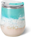 Swig Life 12oz Wine Tumbler with Lid, Stainless Steel, Dishwasher Safe, Portable, Triple Insulated Wine Tumbler (High Tide)