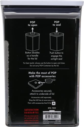 OXO Good Grips POP Container - 4.4 Qt/4.2 L, Airtight Food Storage Containers (Pack of 4)