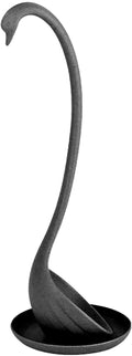 Swan Shaped Soup Ladle, Practical PP Material Long Handle Soup Spoon with Tray Lightweight Large Capacity Swan Shaped Soup Ladle for Home Kitchen (Black)