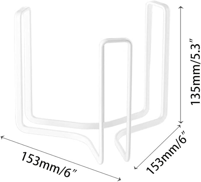 Dinnerware Bowl Plate Holder Fit for 6.5 Inches Diameters Bowl, Metal Bowl Storage Dying Display Rack for Kitchen Drawer, Countertop, Cabinet, Shelf, Cupboard (White, Small 4PCS)