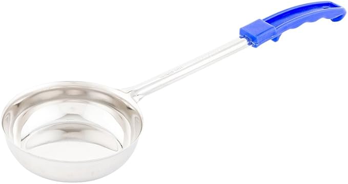 Restaurantware Met Lux 8 Ounce Portion Ladle 1 With Blue Handle Portion Serving Spoon - Does Not Corrode Dishwashable Stainless Steel Portion Control Serving Utensil Multipurpose