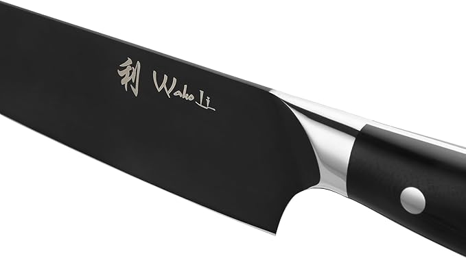 Wakoli Titanium Noir Chef Knife – 7.9-Inch Professional Kitchen Knife | 5Cr15MoV Stainless Steel Blade with Black Titanium Coating | Ergonomic G10 Handle | Multi-Purpose Chef’s Knife in Gift Box