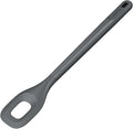 Zyliss E980225 Slotted Square Mixing Spoon, Sustainable Wheatstraw/Nylon, Spoon for Cooking and Stirring, Heat Resistant Silicone Head, Beluga Grey, 11.7" x 2.2", Dishwasher Safe