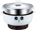 4-in-1 Multifunction Electric Skillet Non-Stick Stainless Steel Hot Pot Noodles Rice Cooker Steamed Egg Soup Pot Portable Mini Heating Pan Cooking Fried with Steam Grid