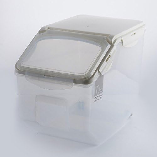 Airtight & Large-Capacity Rice Storage Container, Stackable & Easy-Access Bin for Rice, Grain, Pet Food, Flour, 1 Count (Clear (10KG))