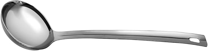 1 Pcs Stainless Steel Kitchen Cooking ladle, 13" Soup Metal Ladles, Durable Cooking Spoon Utensil- Long Handle and Ample Bowl Capacity Perfect for Stirring, Serving Soups, Heavy Duty Dishware Safe