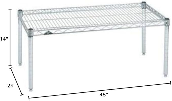 Omega Products Corporation 24" Deep x 48" Wide x 14" High Chrome Stationary Dunnage Rack