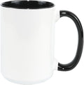 Ceramic 15oz Sublimation Coffee Mug, Black, Case of 12
