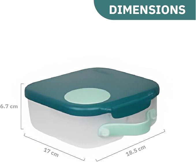b.box Mini Lunch Box for Kids: Lunch Snack Container with 2 Leak Proof Compartments. Ages 3+ School Supplies, BPA Free (Emerald Forest, 4¼ cup capacity)