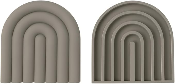 Silicone Trivets for Hot Dishes – Heat-Resistant, Non-Slip Pot Holders for Kitchen & Coasters – Durable Hot Pads for Pots, Pans, Baking Dishes & Kitchen Appliances (Warm Gray - 2pcs)