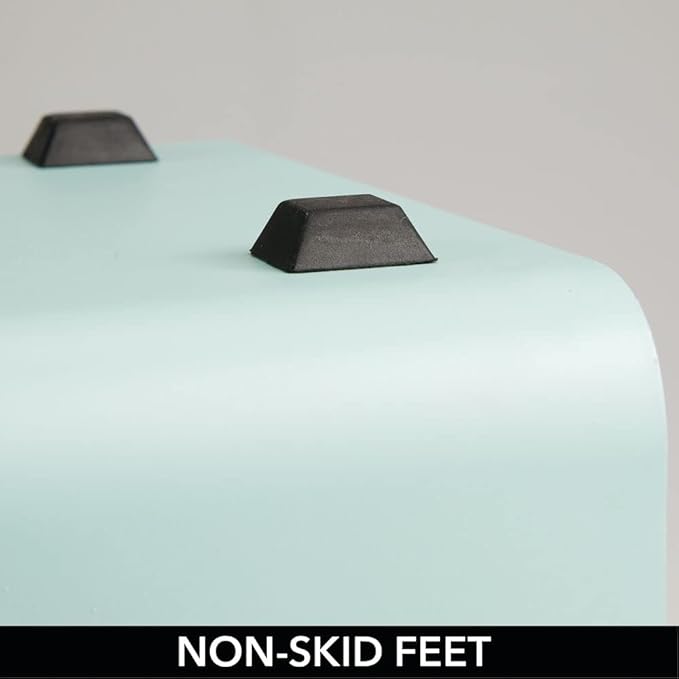 mDesign Metal Bread Box Bin with Hinged Lid - for Kitchen Countertop, Island and Pantry - Large Capacity Storage, Vintage-Inspired Design - Multi-Purpose Storage Container for Home - Mint Green