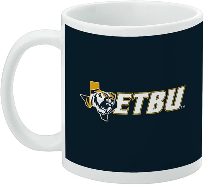 East Texas Baptist University Tigers Logo Ceramic Coffee Mug, Novelty Gift Mugs for Coffee, Tea and Hot Drinks, 11oz, White