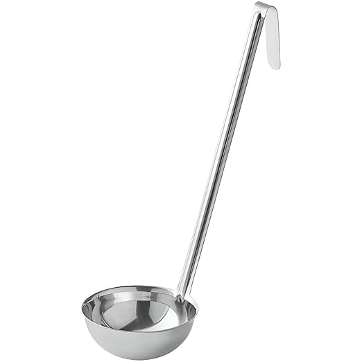 OCS Parts Pro Series Stainless Steel Culinary Ladle | 12-Ounce | One-Piece Dishwasher Safe Home, Restaurant, Buffet and Catering Serving Ladle for Sauces, Soup, Gravy, and Salad Dressing