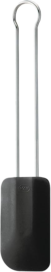 Rösle 12436 Stainless Steel & Silicone Hard & Soft Flexible Spatula 10-Inch, Black