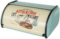 SOTECH Metal Bread Box with Roll Top Vintage Breadbox for Kitchen Countertop Retro Bread Bin Holder Counter Farmhouse Bread Storage Container Blue