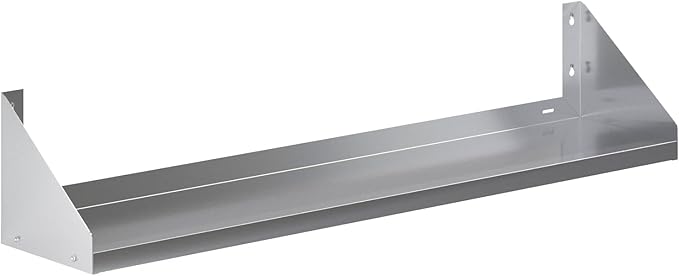 Premium Quality Stainless Steel Wall Shelf with Side Guards | Commercial Metal Shelving | | NSF Certified | (60" Long x 12" Deep)