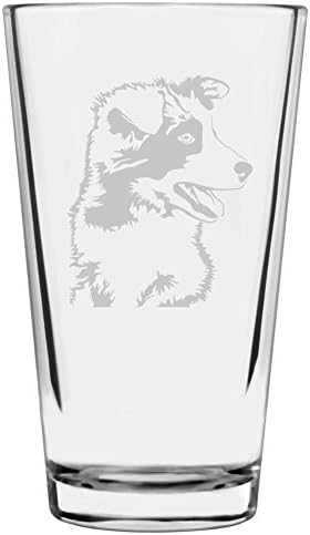 Border Collie Customizable Dog Themed Etched All Purpose 16oz Pint Glass