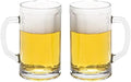 Vikko Beer Mug, Set of 2 Glass Beer Mugs, 17 Ounce, Dishwasher Safe Durable Drinking Glass for Craft Brews, Beer or Water